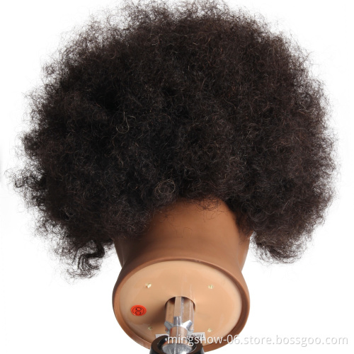 Human Hair Afro Hairdresser Training Head Manikin Cosmetology Mannequin head hair extension